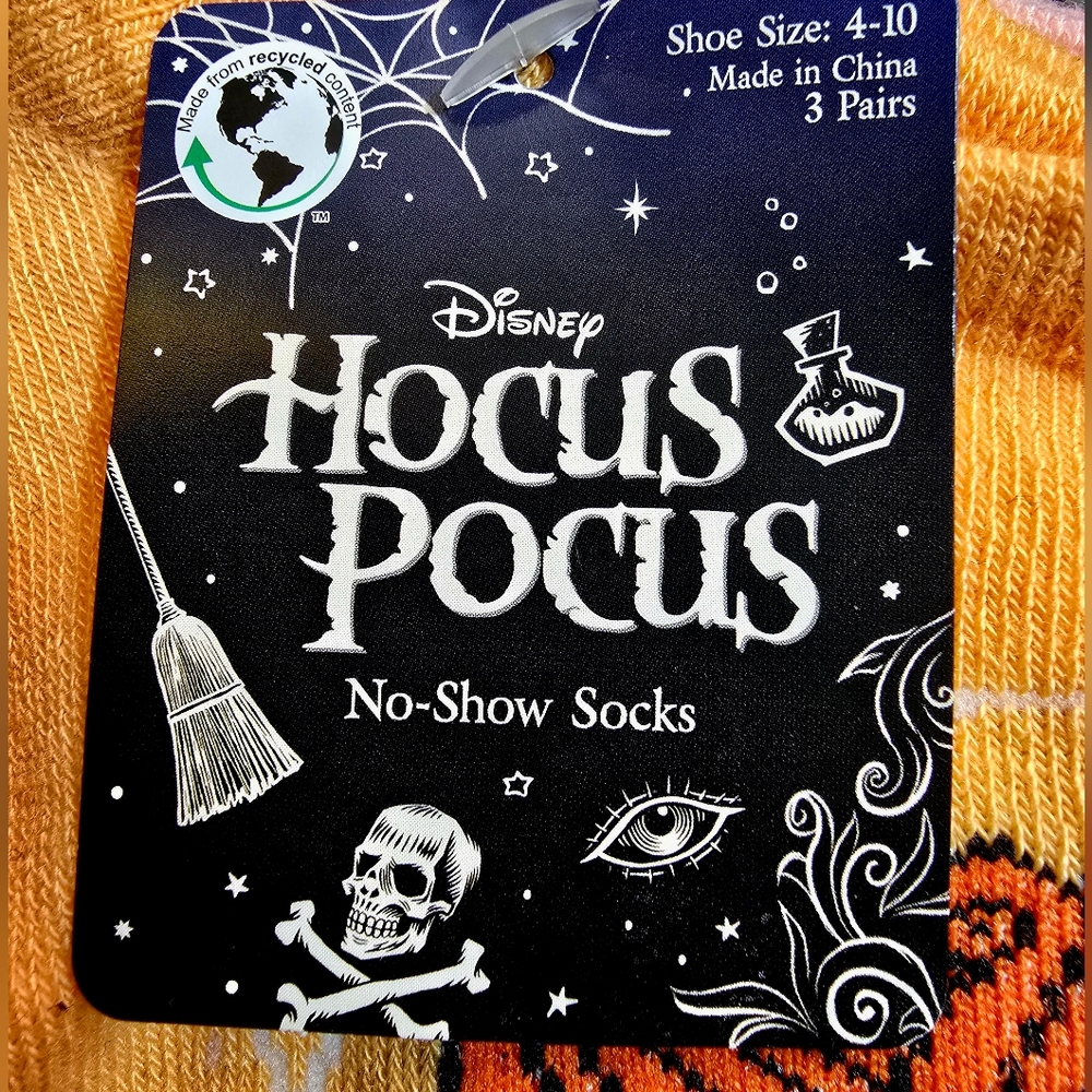Hocus Pocus Sanderson Sisters No Show Socks Nwt Size 4-10 - Picture 5 of 6
